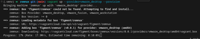 Vagrant up REMnux