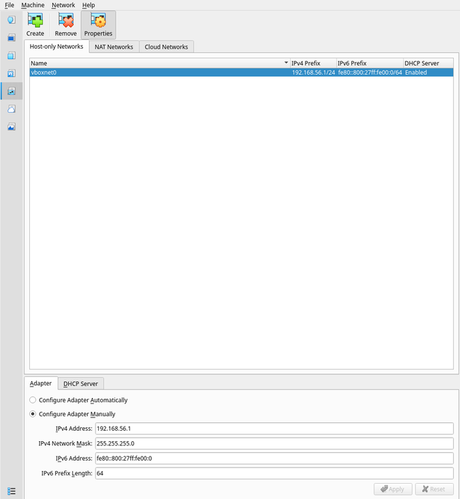 Virtualbox Network Configuration