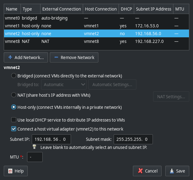 VMWare Network Configuration